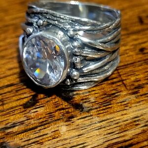 Stunning Silpada CZ ring, size 8.5, NEW